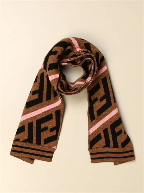 fendi kids scarf|fendi scarf with fur trim.